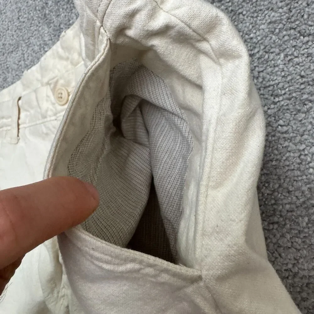 J.Crew 484 Slim Fit Chino Pants Mens 31x32 Cream Straight Leg Flat Front Cotton